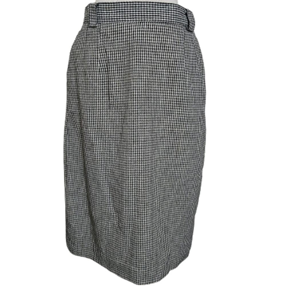Norton McNaughton Black and White Gingham Midi Pencil Skirt Size 14